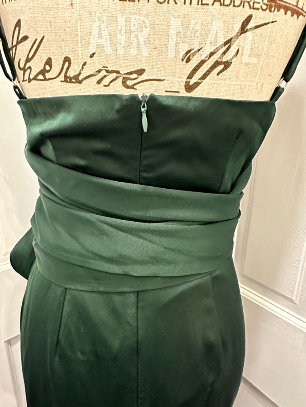 💚 Emerald Green Satin Wrap Dress | 2 Ways to Wear 💚 - Picture 4 of 9